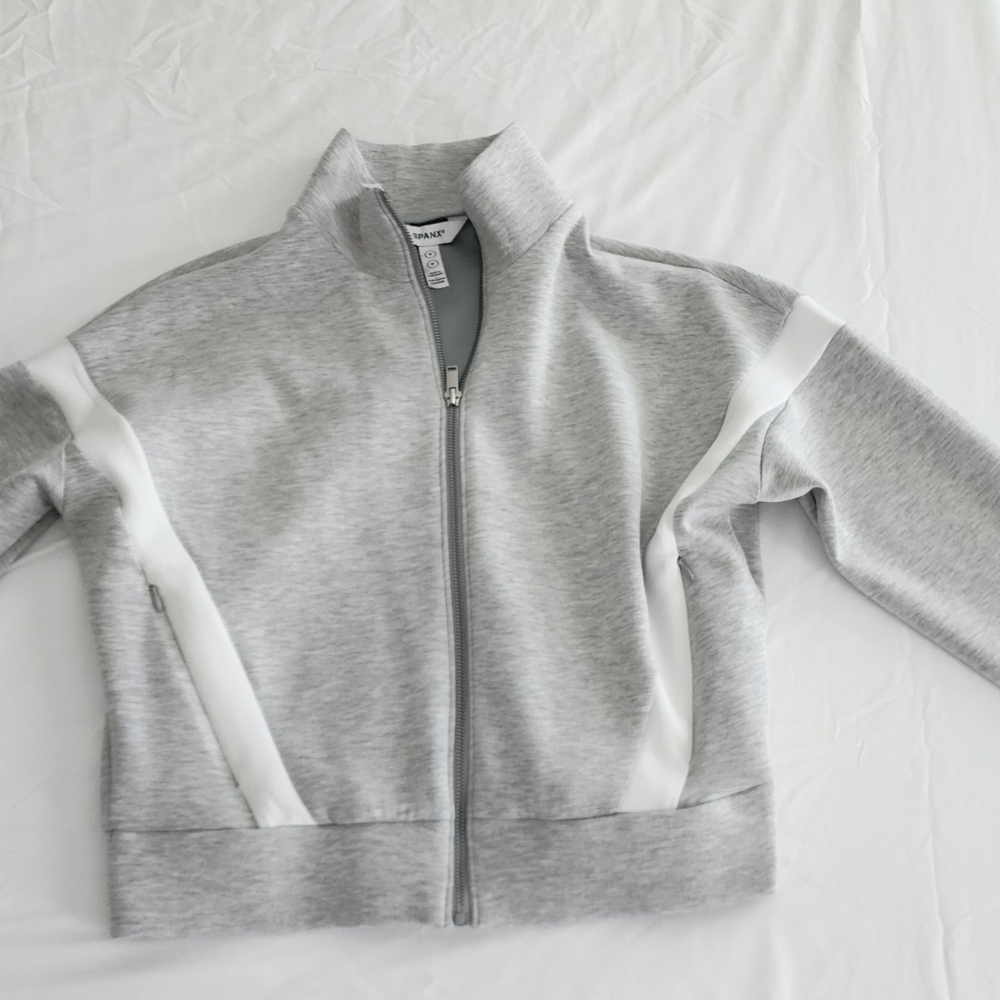 Gray and White Jacket And Pant Set